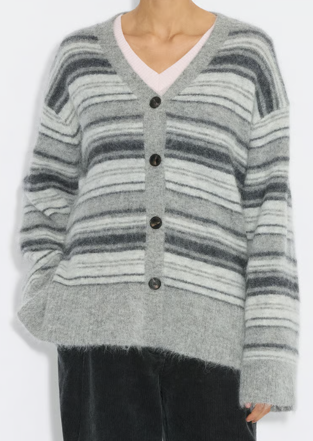Fluffy Stripe Cardigan