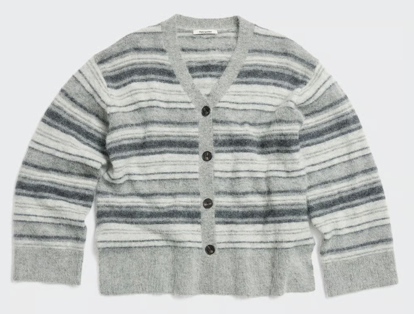 Fluffy Stripe Cardigan