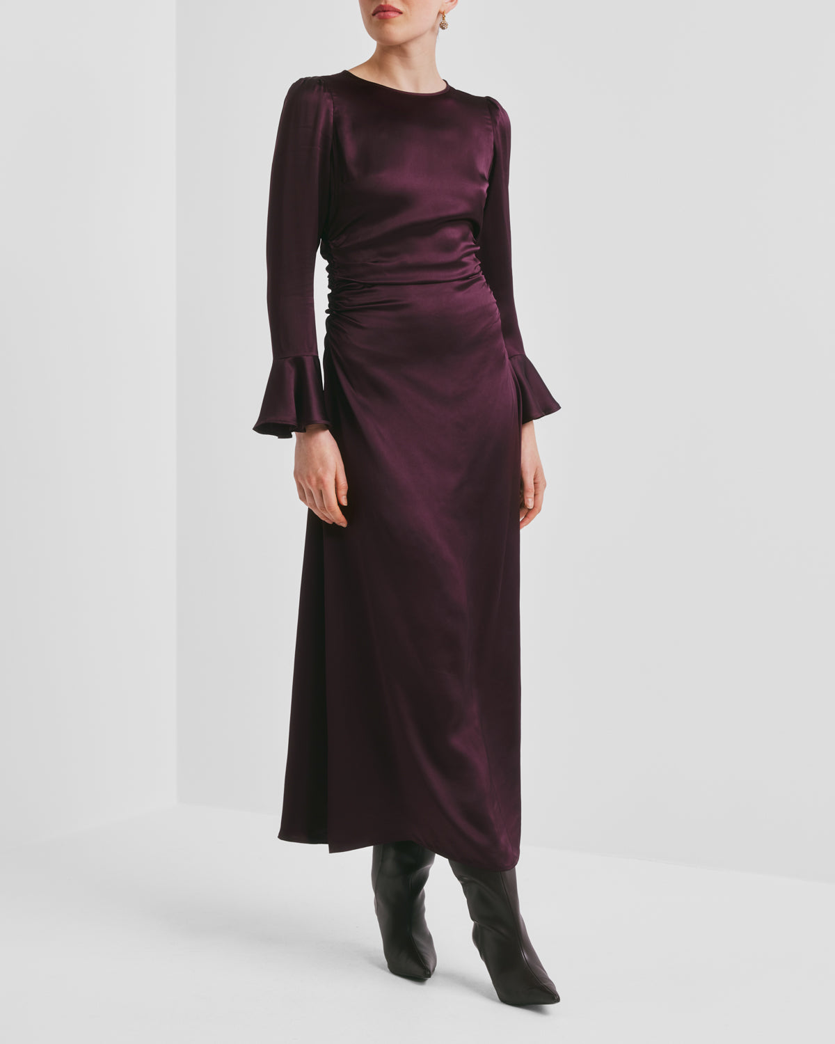 Satin Rouching Dress