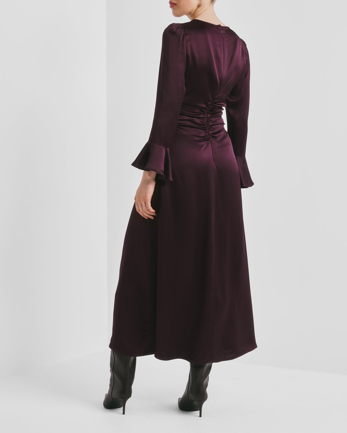Satin Rouching Dress