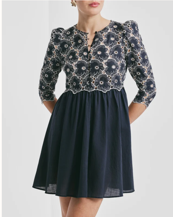 Broderie Angalise Mini Dress