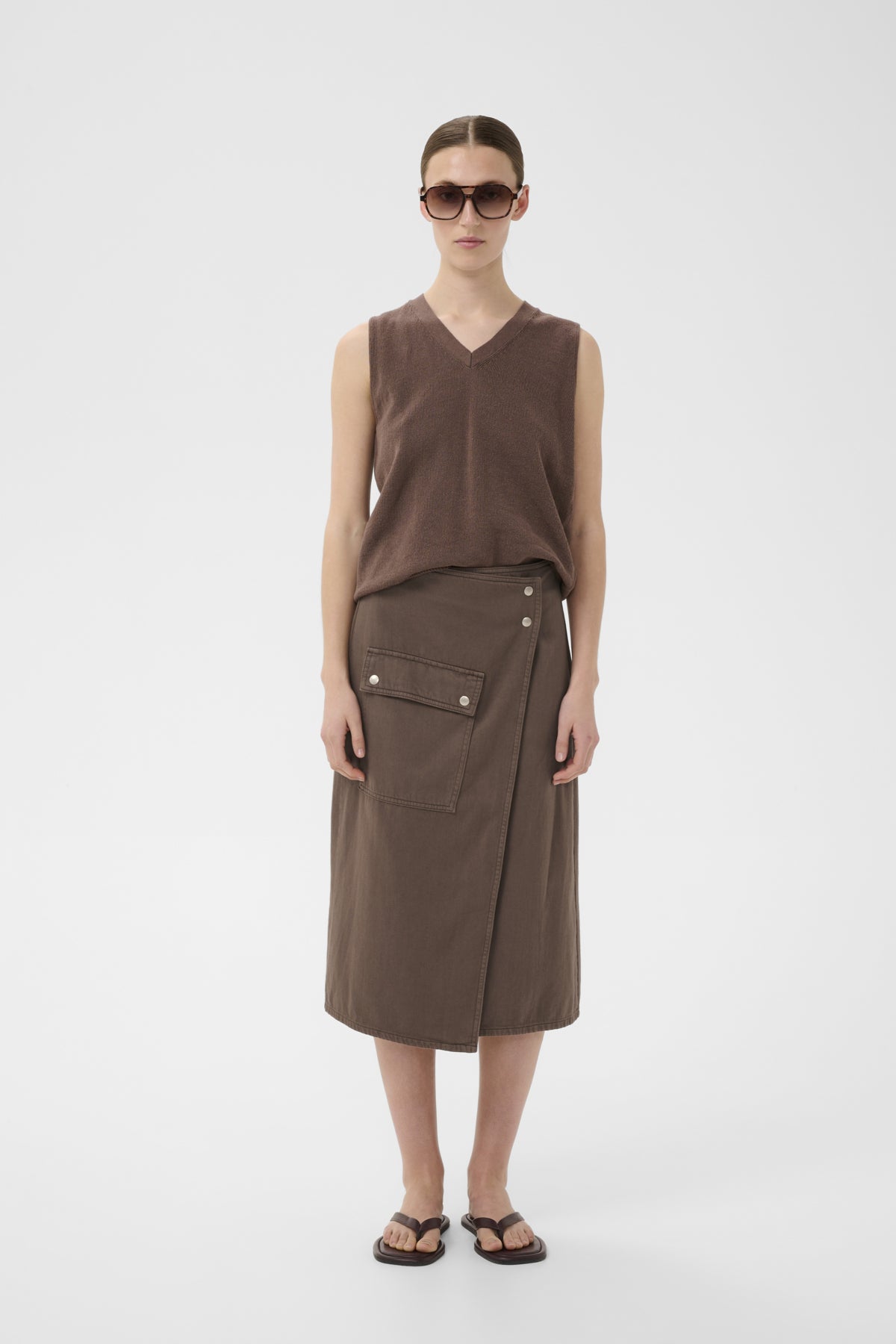 Gladysiw Denim Wrap Skirt