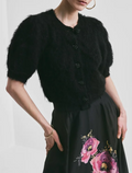 Hairy Knit Puffed Jacket