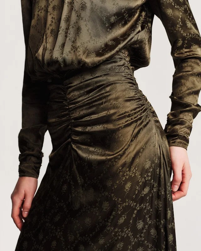 Jacquard Rouching Dress