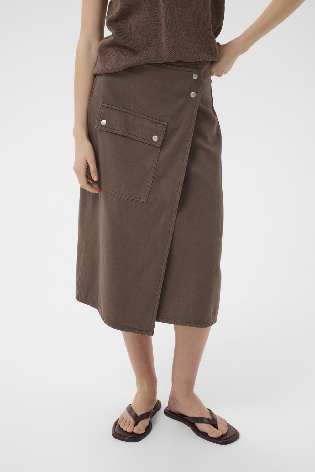 Gladysiw Denim Wrap Skirt