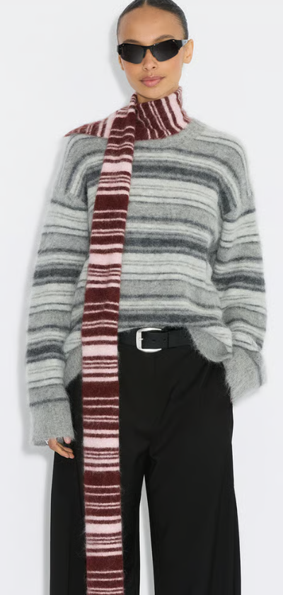 Fluffy Stripe Scarf